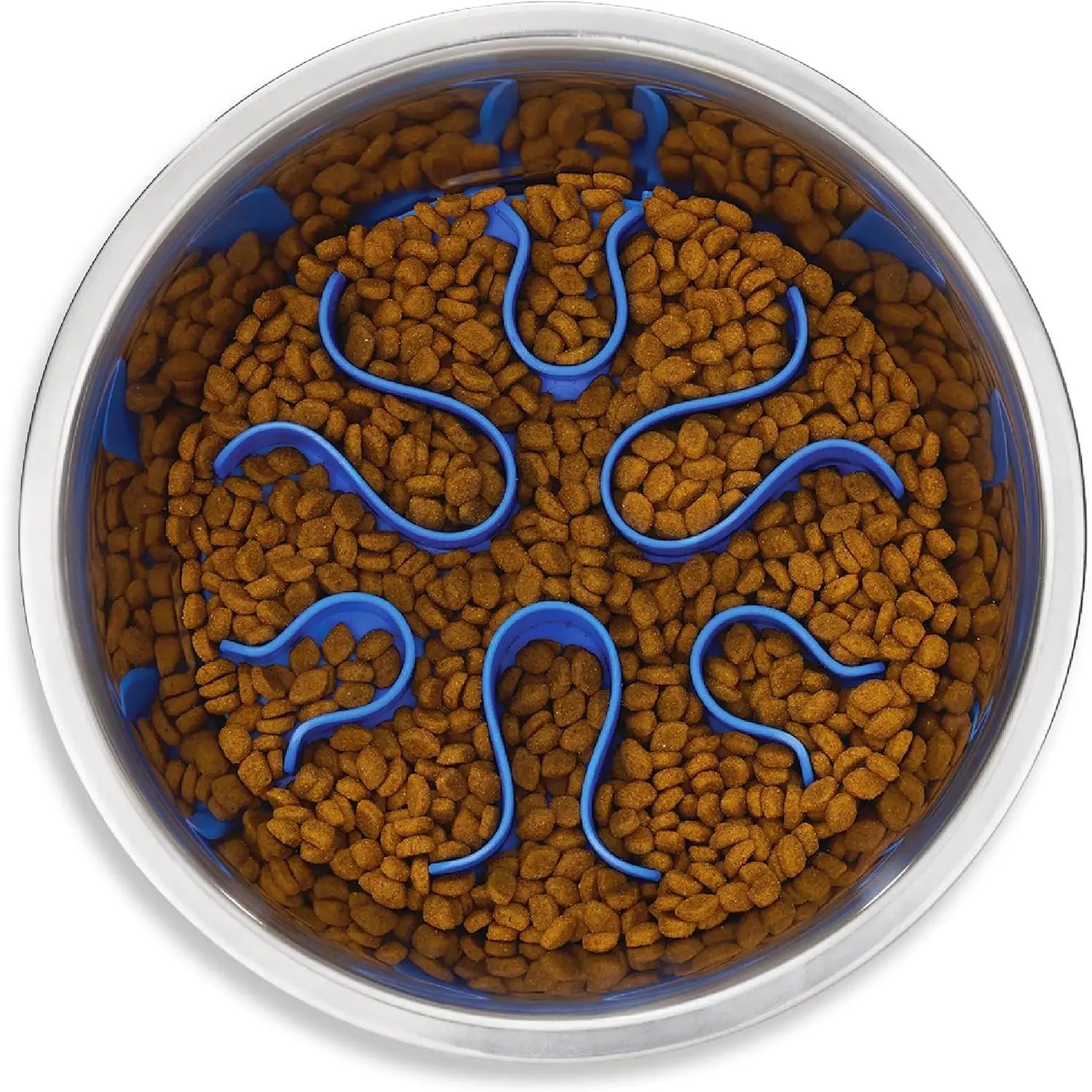 Outward Hound Fun Feeder Slo Bowl, Medium Slow Feeder Dog Bowl, 2 Cups, Blue