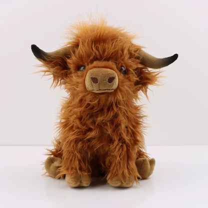 Highland Cow Plush Toy - Adorable Realistic Stuffed Animal with Long Fluffy Hair, Soft Cuddly Gift for Kids, Children &amp; Collecto