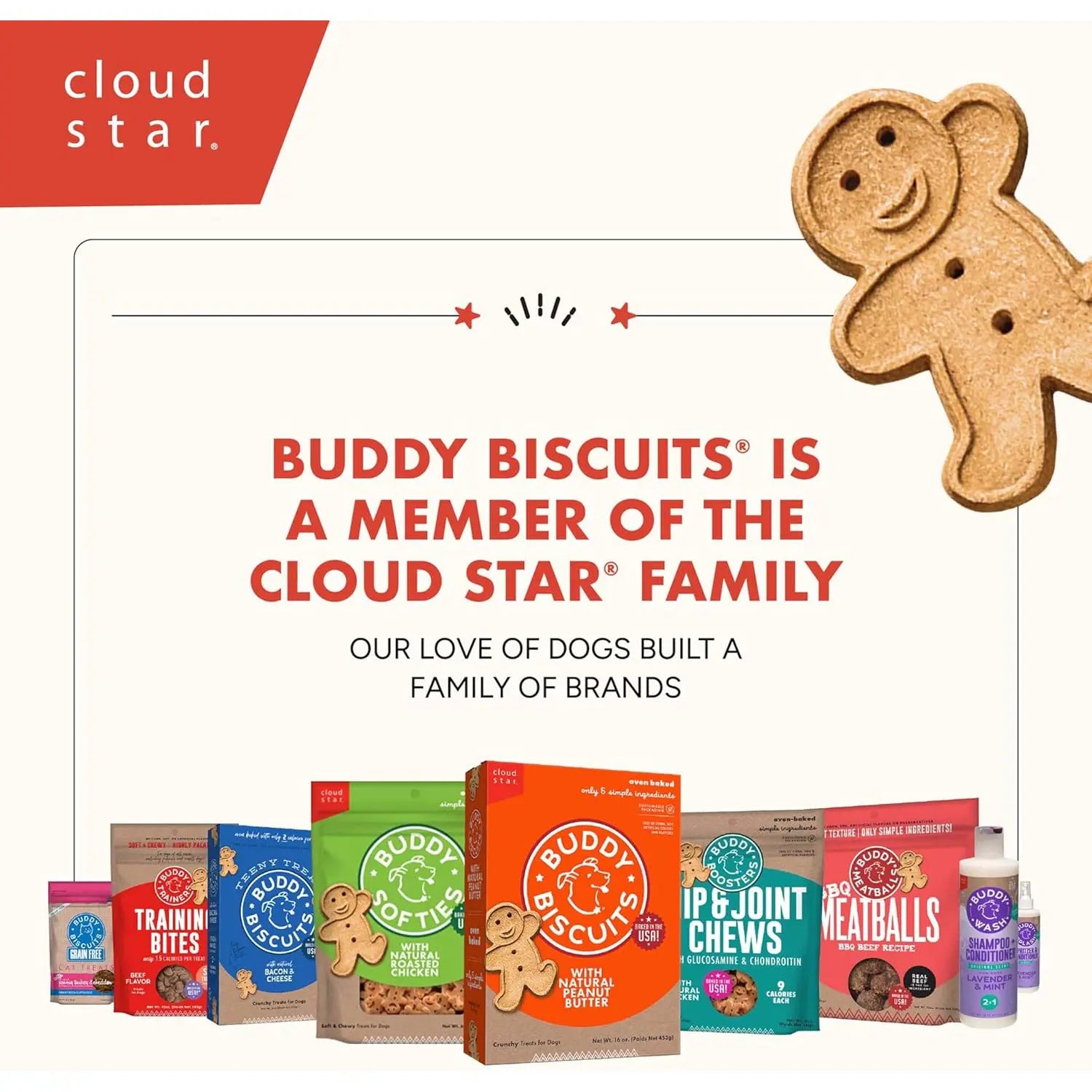 Buddy Biscuits 14 Oz Box of Grain-Free Crunchy Dog Treats Made with Natural Peanut Butter