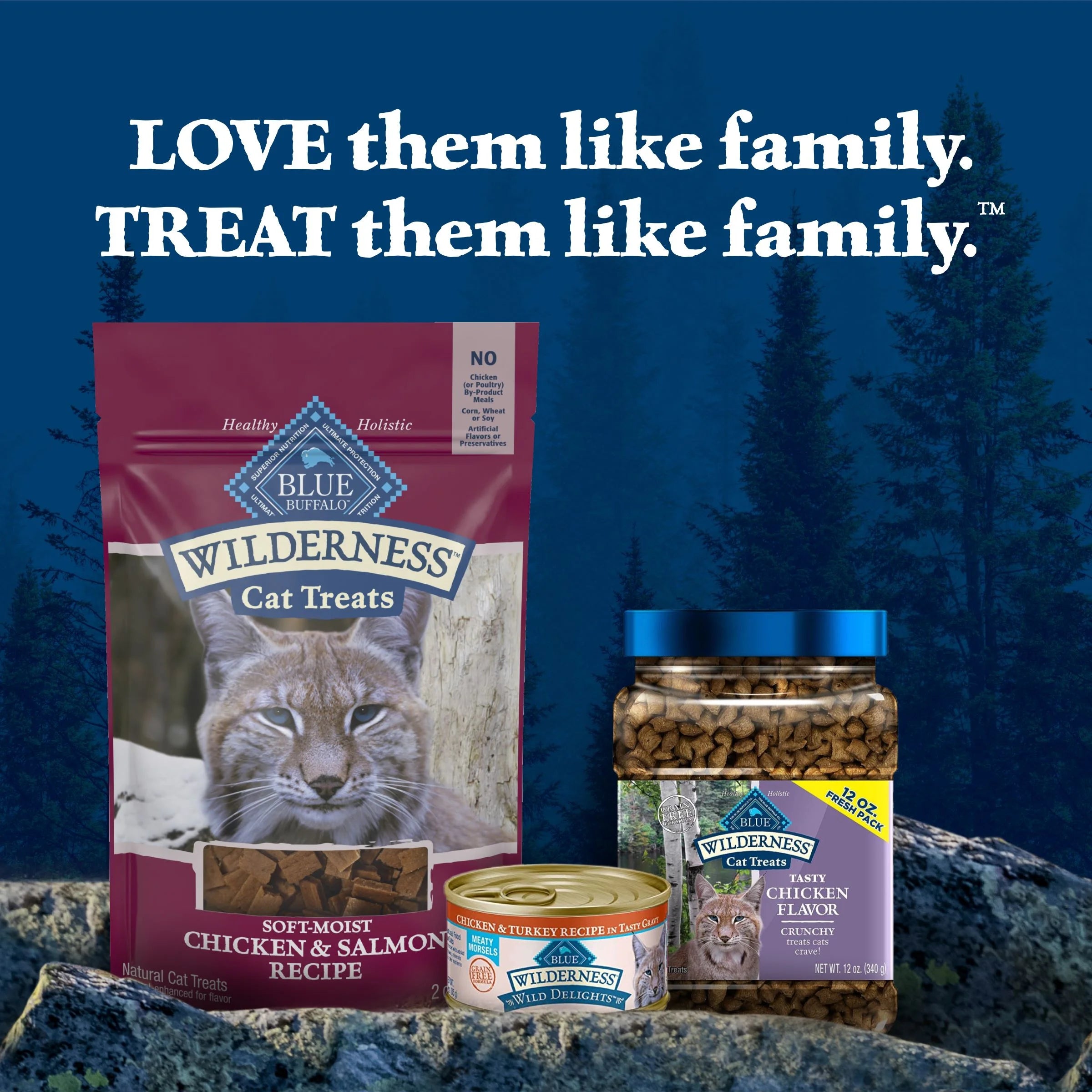 Wilderness Chicken &amp; Salmon Flavor Dry Soft Treats for Cats, Grain-Free, 2 Oz. Bag