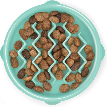 Outward Hound Fun Feeder Slo Bowl, Medium Slow Feeder Dog Bowl, 2 Cups, Blue
