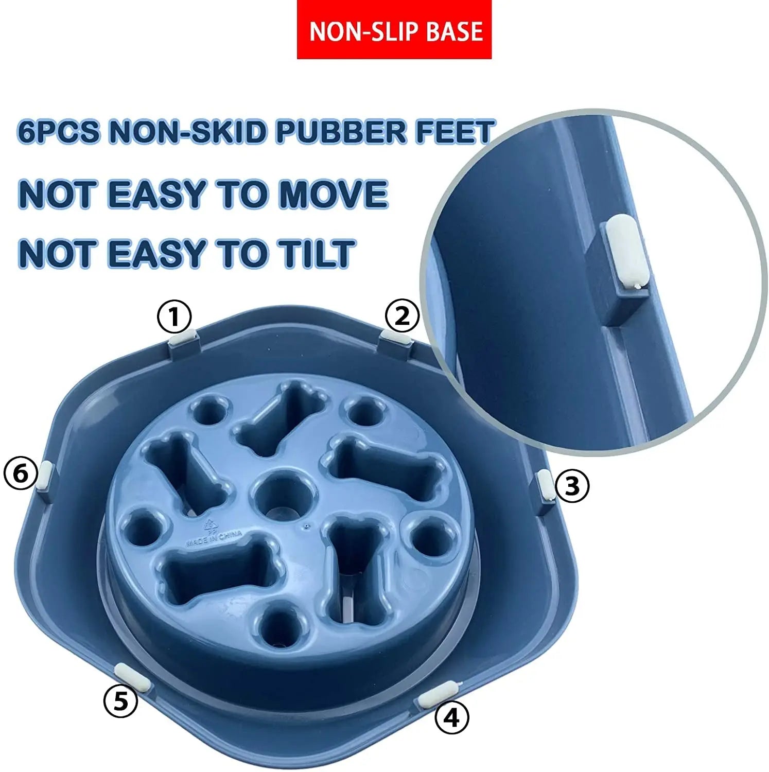 Professional Title: "Interactive Slow Feeder Dog Bowl for Healthy Eating - Anti-Gulping Design with Non-Slip Base - Suitable for Small to Medium Size Dogs"
