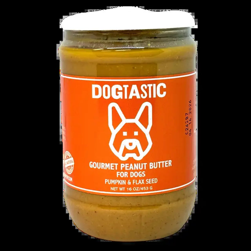 Dogtastic Gourmet Peanut Butter for Dogs - Pumpkin &amp; Flax Seed Flavor