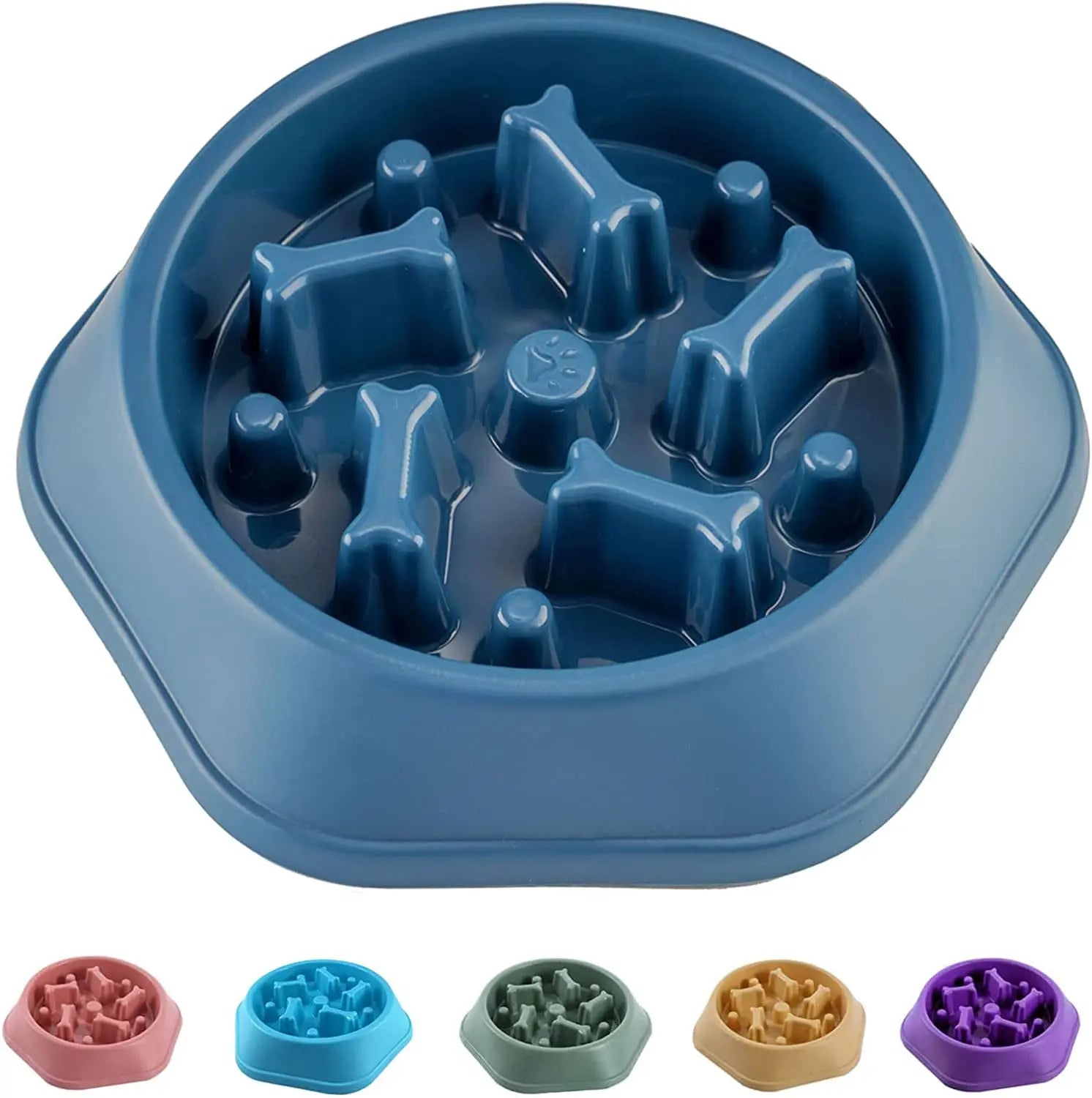 Professional Title: "Interactive Slow Feeder Dog Bowl for Healthy Eating - Anti-Gulping Design with Non-Slip Base - Suitable for Small to Medium Size Dogs"