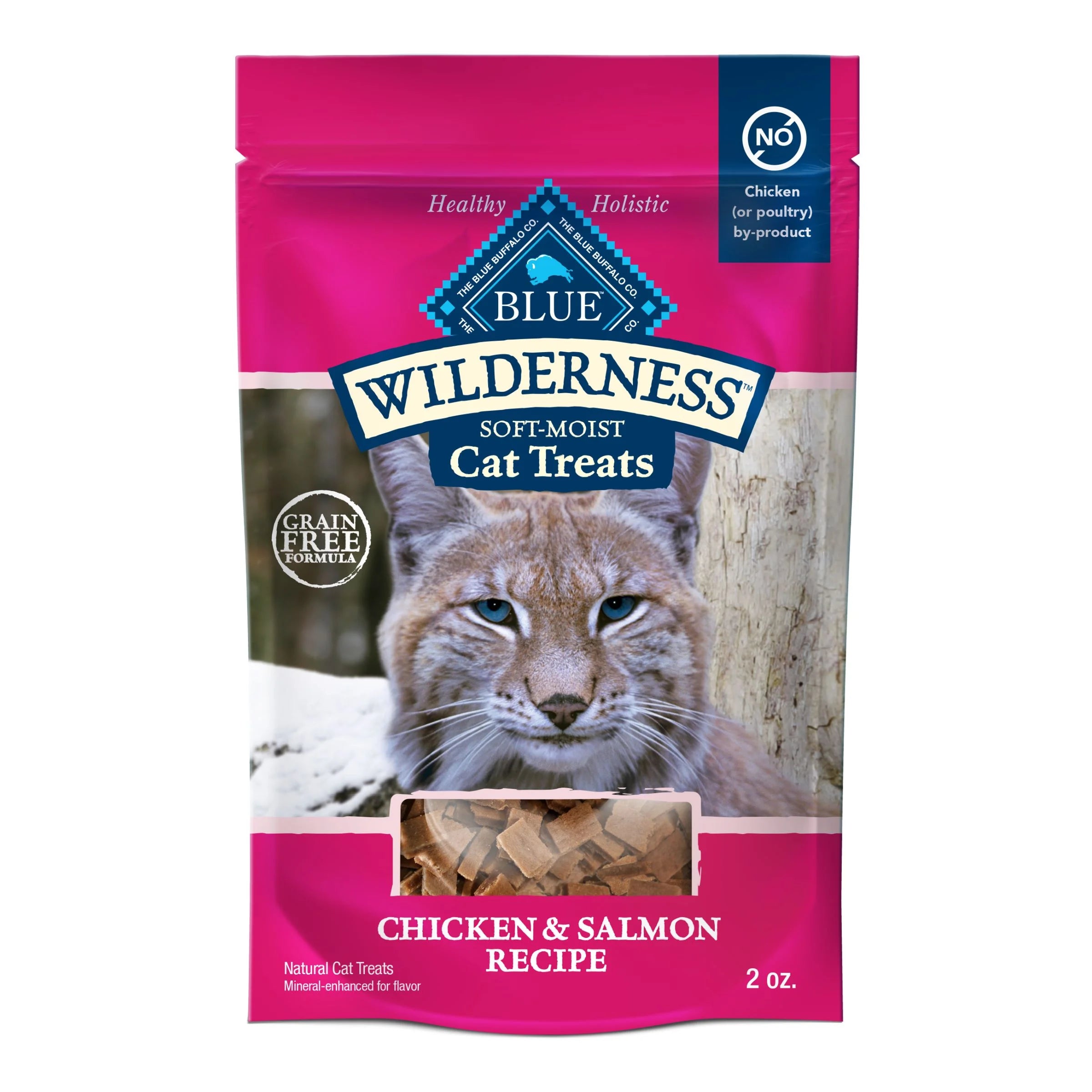 Wilderness Chicken &amp; Salmon Flavor Dry Soft Treats for Cats, Grain-Free, 2 Oz. Bag