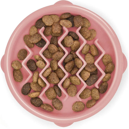 Outward Hound Fun Feeder Slo Bowl, Medium Slow Feeder Dog Bowl, 2 Cups, Blue