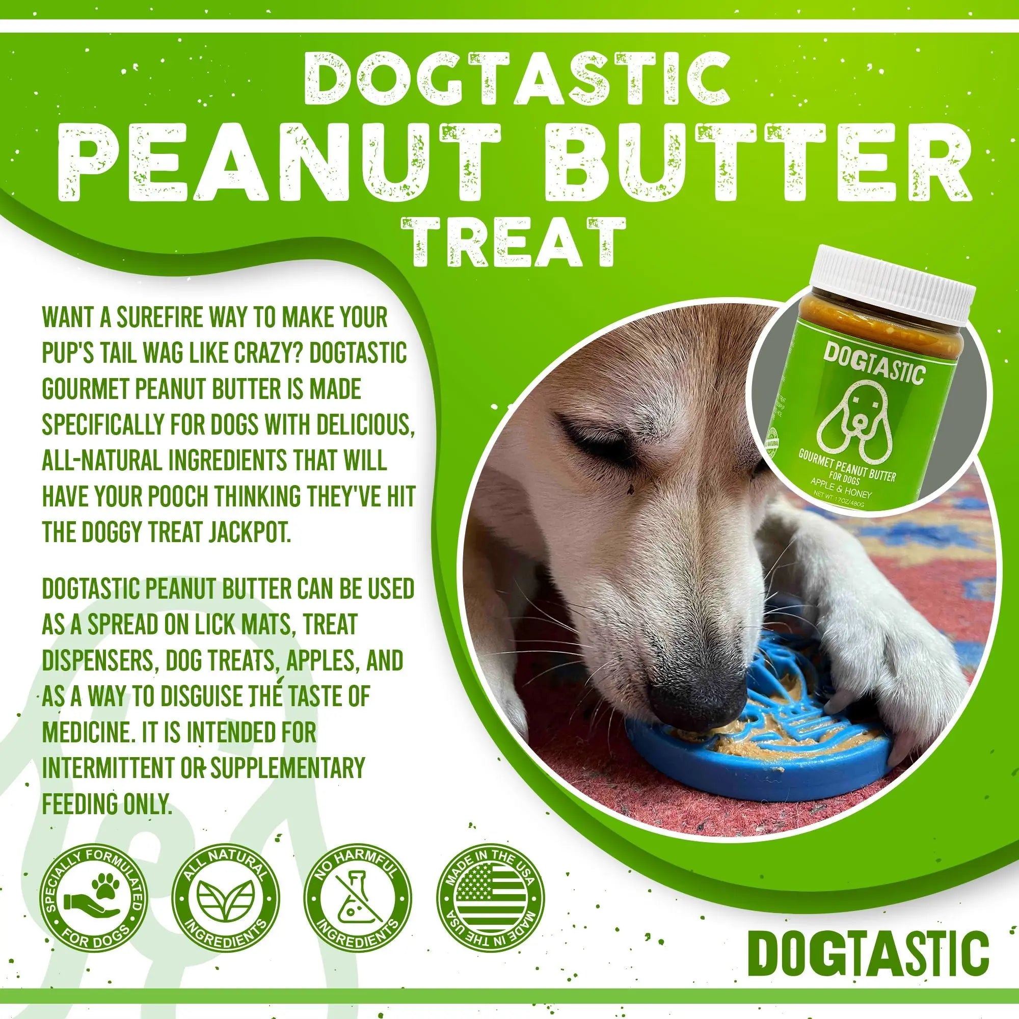 Dogtastic Gourmet Peanut Butter for Dogs - Pumpkin &amp; Flax Seed Flavor