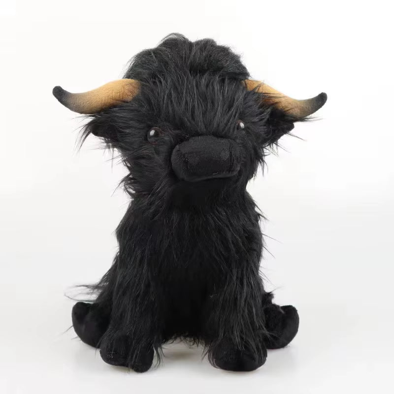 Highland Cow Plush Toy - Adorable Realistic Stuffed Animal with Long Fluffy Hair, Soft Cuddly Gift for Kids, Children &amp; Collecto